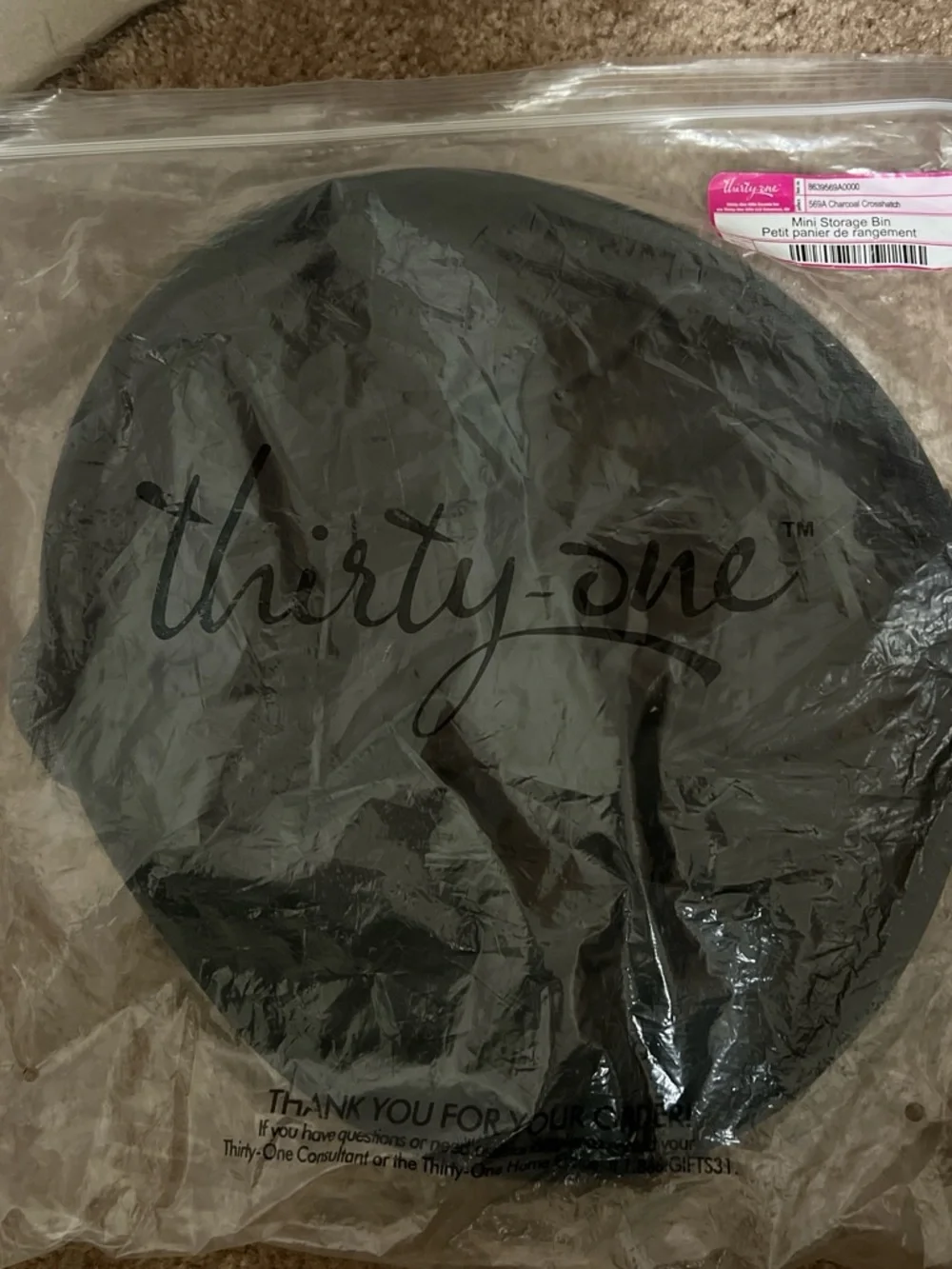 thirty-one Black Round Mini Storage Bin - Compact Party Organizer